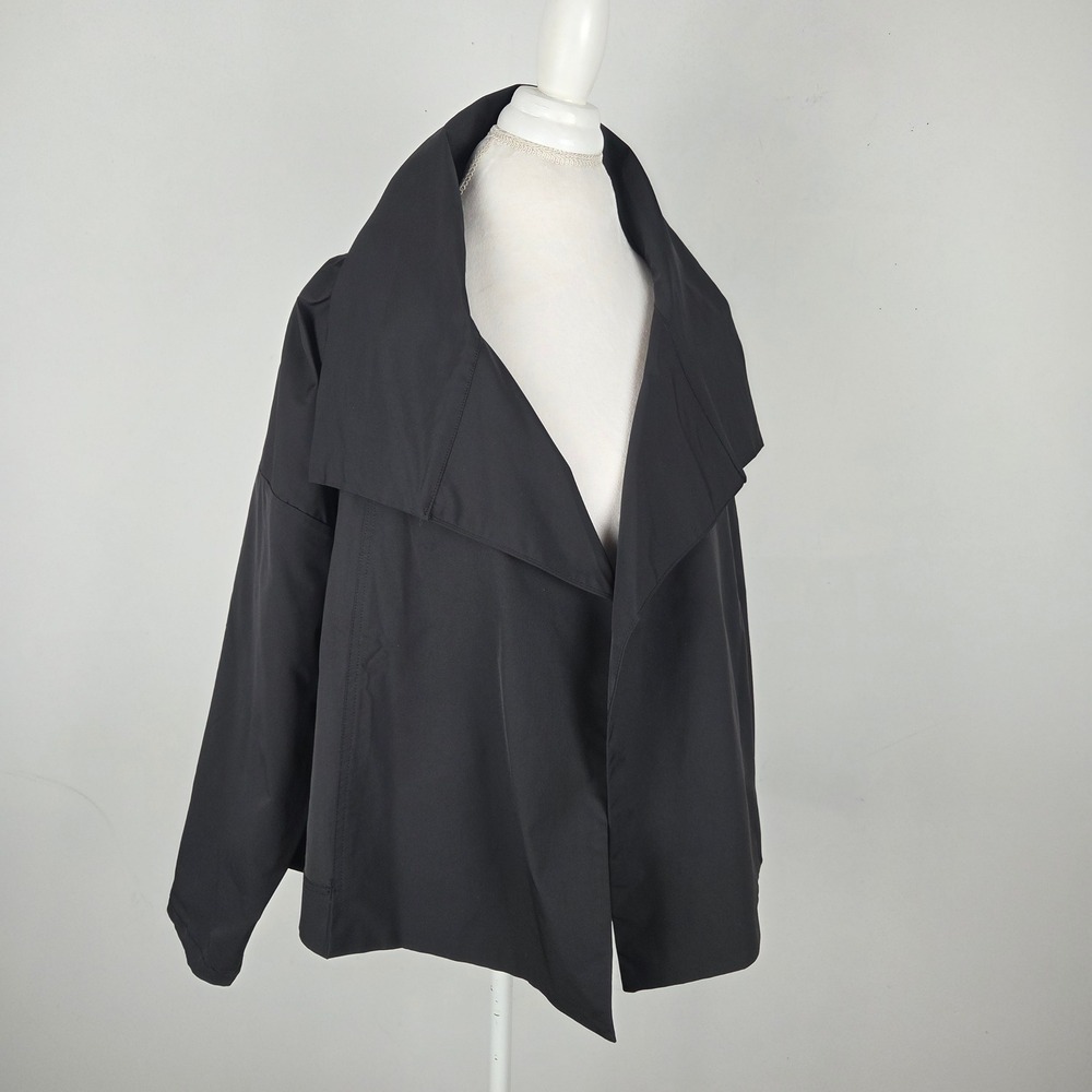 &BASICS Black Oversized Shawl Collar Open Front Jacket XL Quiet Luxury Chic